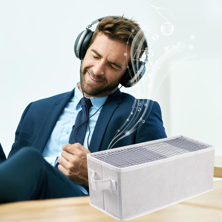 UENTIP CD-Aufbewahrungsbox, 1 Stück, CD-Hülle, 33,5 x 15 x 13,5 cm, Behälter für 30 CDs in vollen Ju