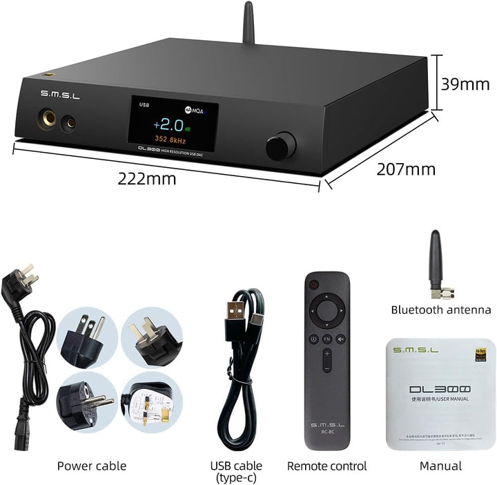 SMSL DL300 AK4499EX+AK4191 Audio Decoder Kopfhörerverstärker,4 Töne,6.35mm/4.4m Bohrung,DOP,XU-316,D