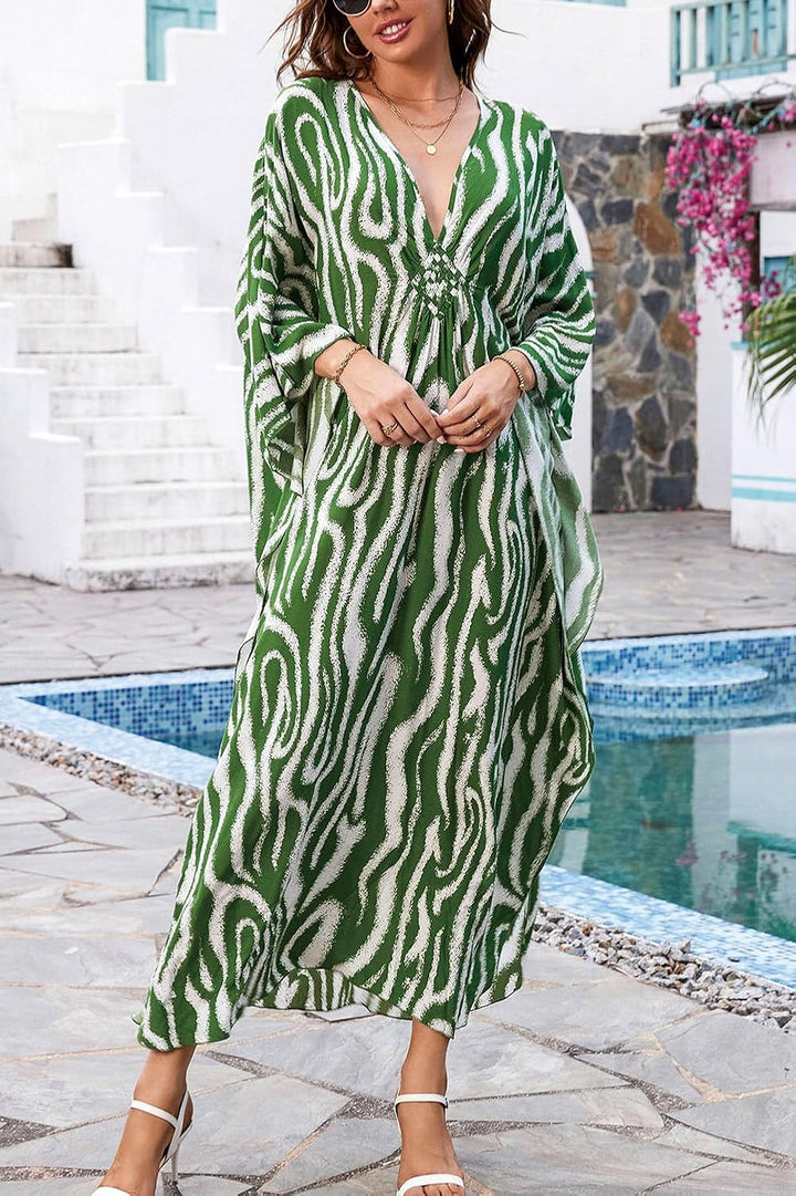 Damen Langes Caftan Nachthemd Loungewear Strandkleid Vertuschungen Robe Sarong Pareo Einheitsgrösse