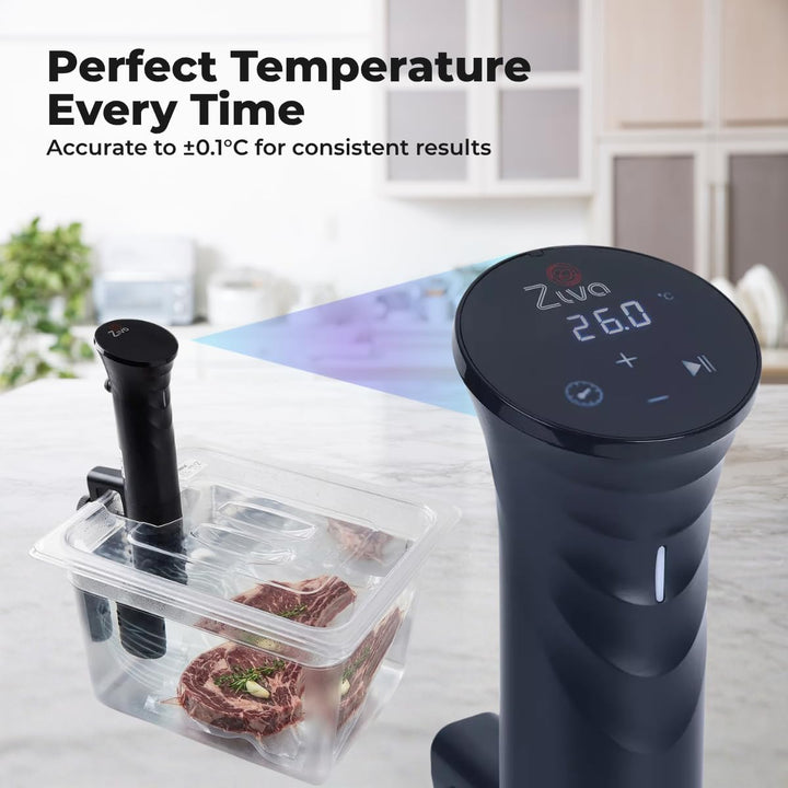 Ziva Savant Sous Vide Stick 1200 W Präzisionskocher mit LCD-Touch IPX7 wasserdicht geeignet bis 30 L