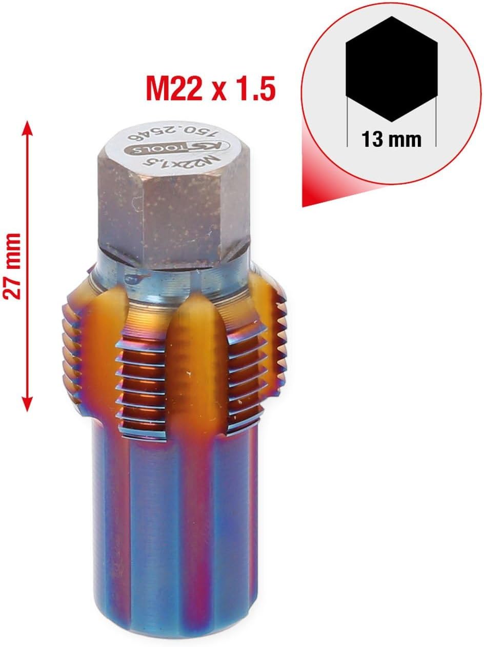 KS Tools 150.2546 Gewindeschneider mit Führungsbolzen für Partikelfiltersensoren, M22x1,5