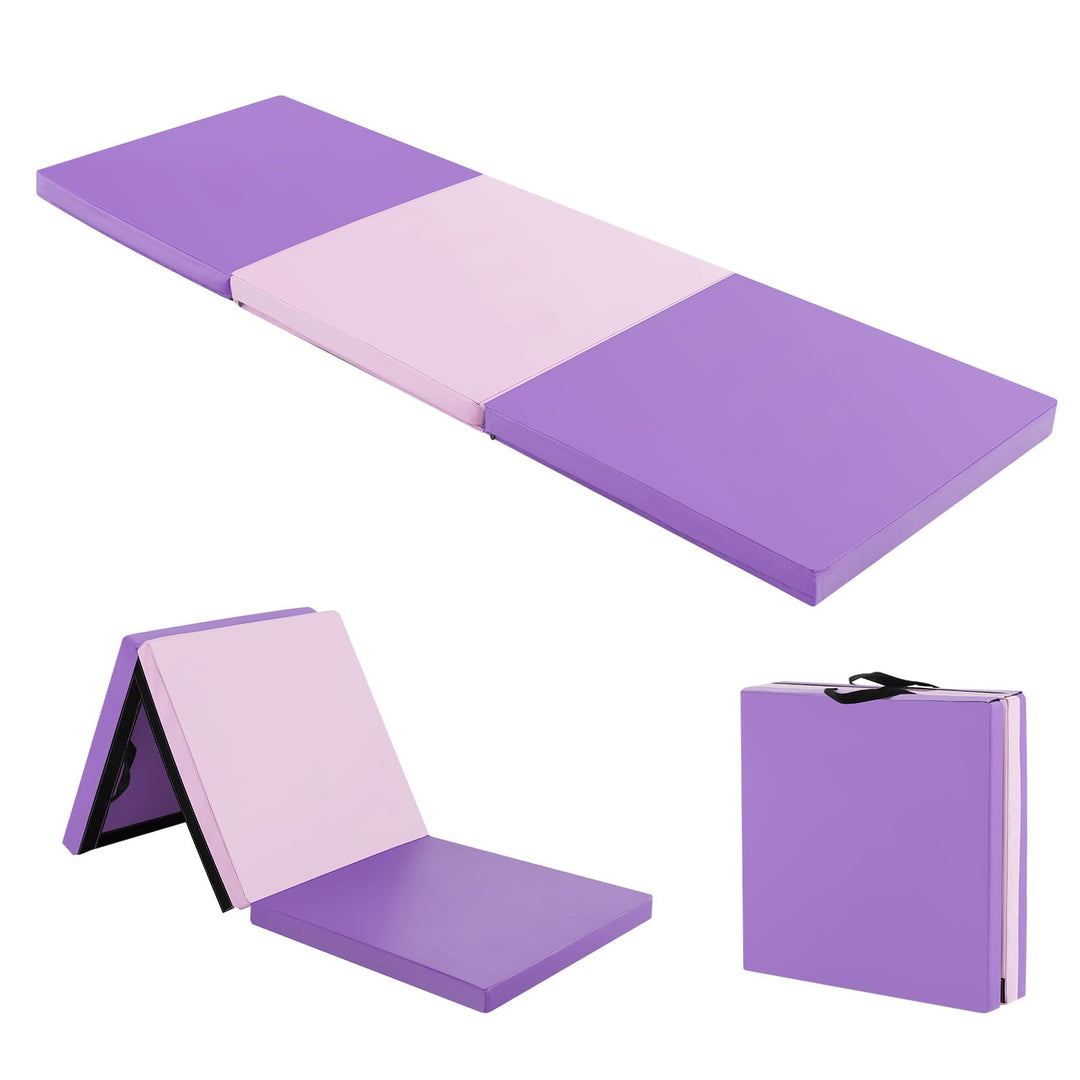 COSTWAY 180 x 60 x 5 cm Weichbodenmatte klappbar, Gymnastikmatte tragbar, Yogamatte wasserabweisend,