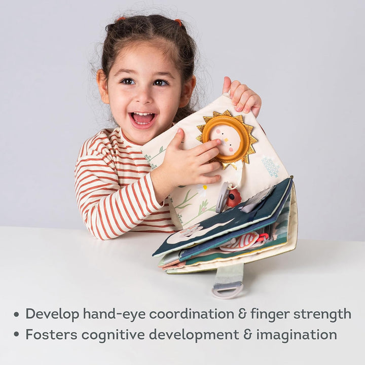 TAF Toys 13655 - Aktivitäts- und Fantasiebuch aus Stoff für Babys – 10 Verschiedene Aktivitäten zur