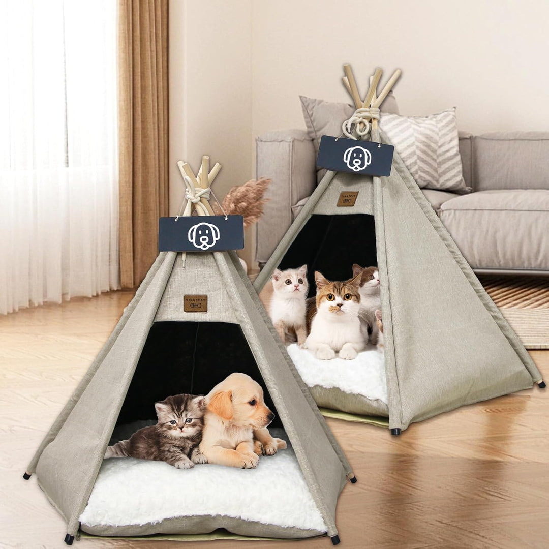 Tipi Zelt fur Katzen und Hunde Haustierzelte Häuser mit Plüschkissen Luxery Hundezelt Katzenzelt Abn