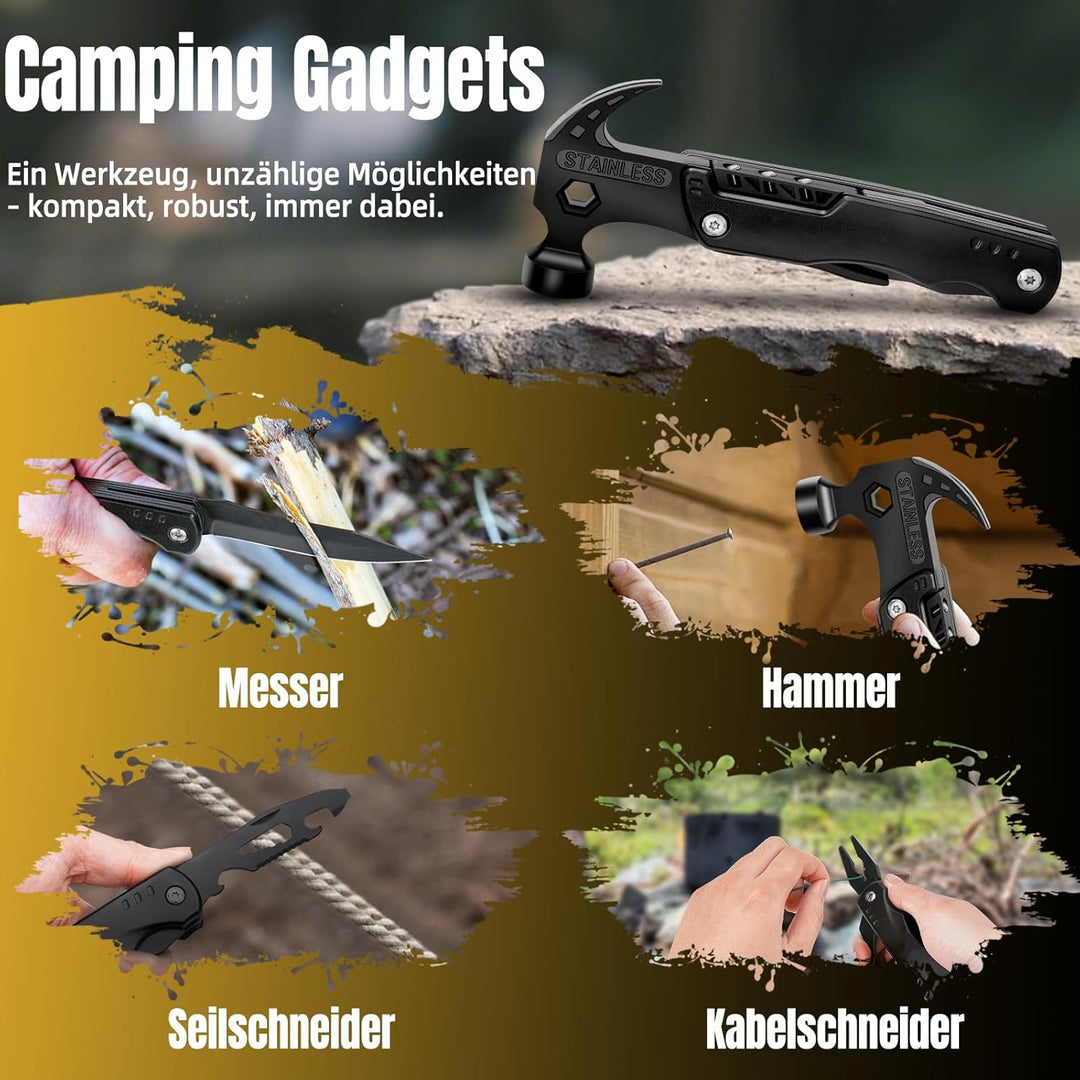 Multitool Werkzeug Geschenk für Männer, 16-in-1 Faltbares Multifunktionswerkzeug Survival Kit mit Ha