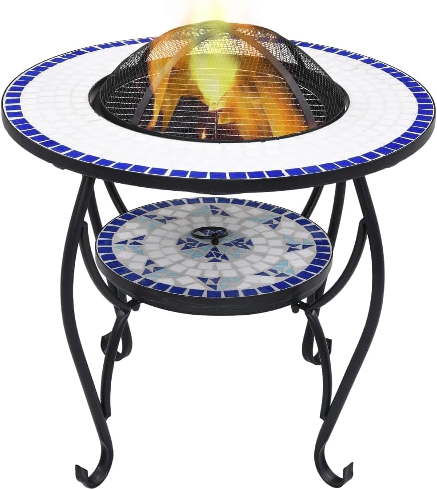 vidaXL Feuerschale Mosaik Feuerstelle Grill Gartenfeuer Feuerkorb Terrassenofen Grillfeuer Garten Te