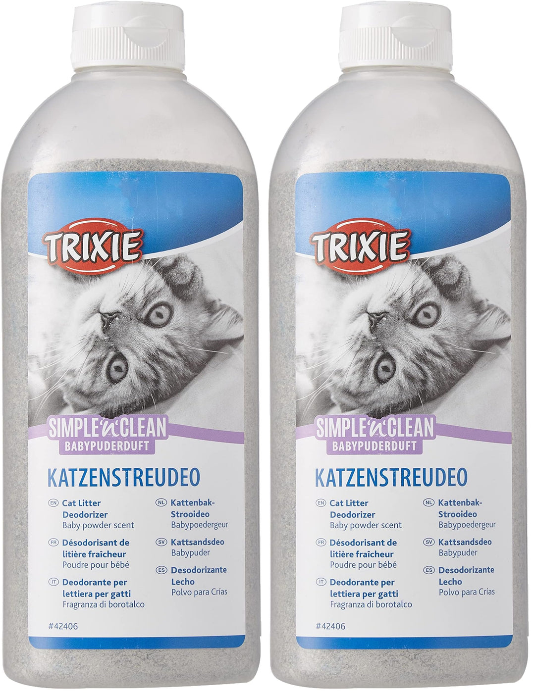 Trixie 42406 Simple'n'Clean Katzenstreudeo, Babypuderduft, 750 g (Packung mit 2) 750 g (2er Pack), 7