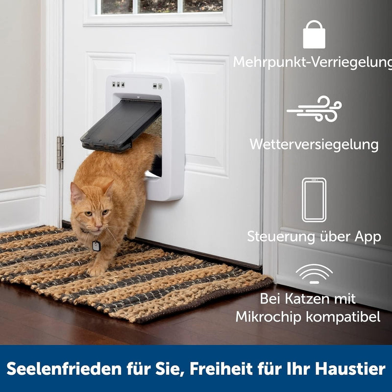 PetSafe SmartDoor Vernetzte Haustiertür, Per App steuerbar, Selektiver Zugang, Benutzerdefinierte Ze