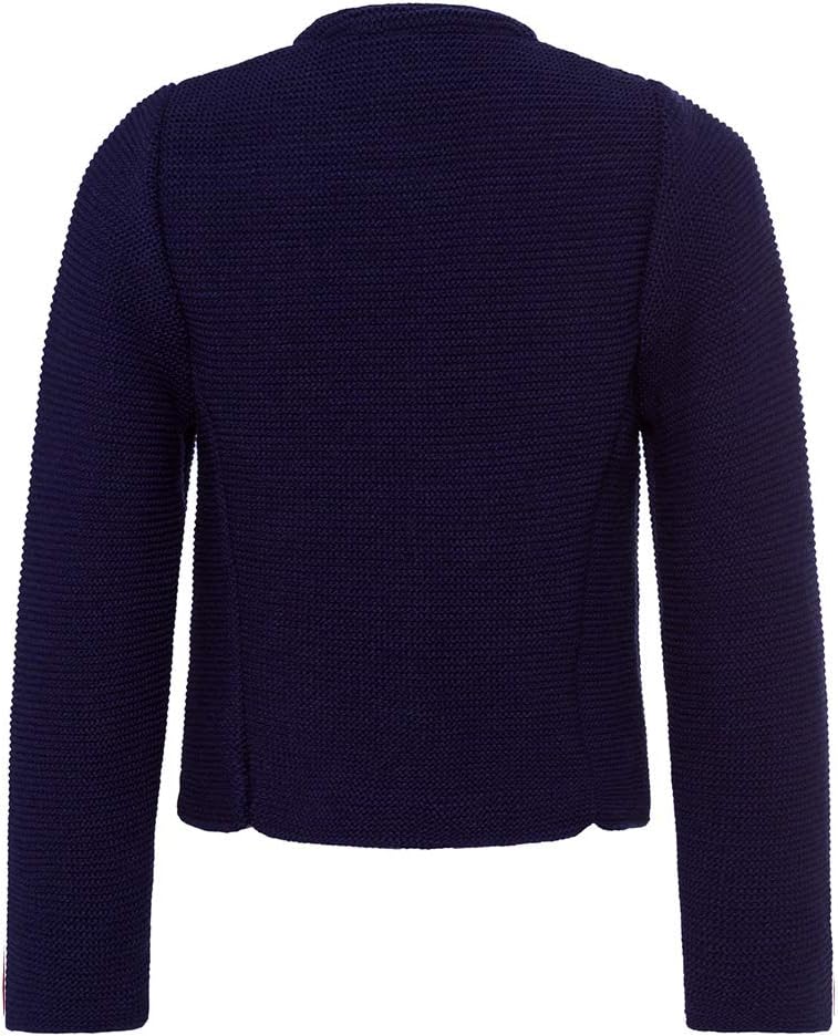 Isar-Trachten Mädchen Trachten Strickjacke dunkelblau Marina 002386, kuschlig warme Strickjacke, Gla