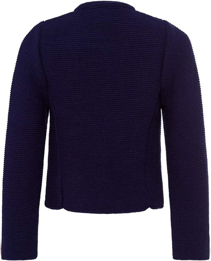 Isar-Trachten Mädchen Trachten Strickjacke dunkelblau Marina 002386, kuschlig warme Strickjacke, Gla