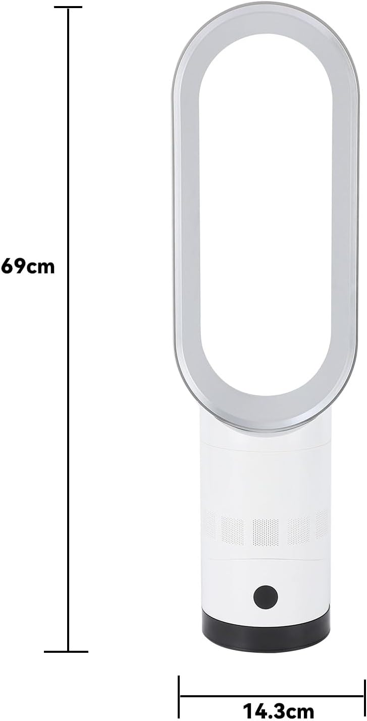 Rotorloser Ventilator mit Luftreiniger, 18-Zoll Turmventilator Leise mit Fernbedienung, 8 Geschwindi