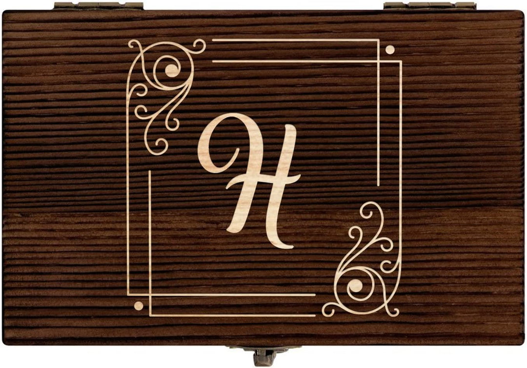 Maverton Whisky Steine Set - in Holzbox - personalisiert - 6 Eiswürfel + Zange + Velourbeutel - Kühl