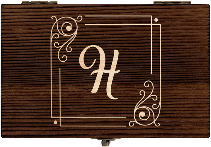 Maverton Whisky Steine Set - in Holzbox - personalisiert - 6 Eiswürfel + Zange + Velourbeutel - Kühl