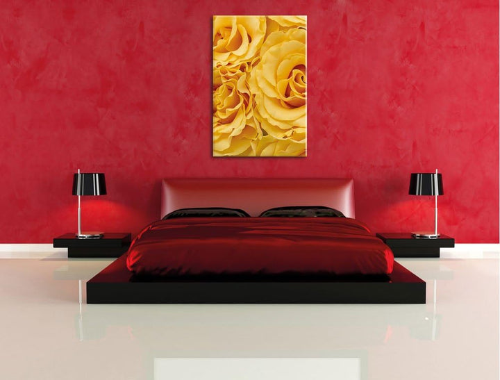 Pixxprint Blumen Rosen als Leinwandbild/Grösse: 100x70 / Wandbild/Kunstdruck/fertig bespannt, 100x70
