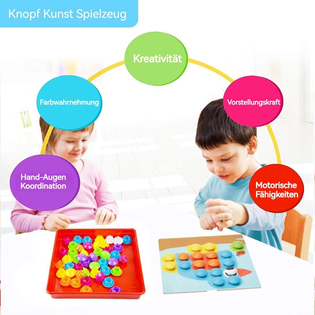 EOGRFW Mosaik Steckspiel für Kinder ab 2 3 4 Jahre, Kinderspiele zum Lernen von Farben, Bunte Stecks