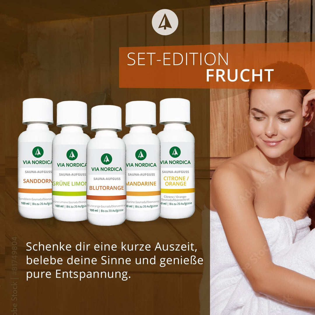 VIA NORDICA Saunaaufguss Set [AtemFrei-Komplex Formel] Saunadüfte & ätherische Öle - Tolles Saunaauf