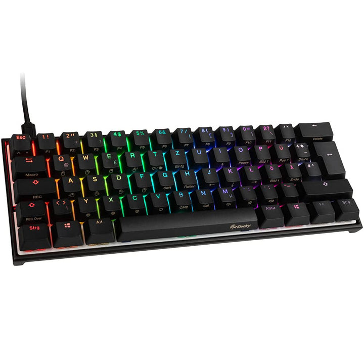Ducky Mecha Mini Gaming Tastatur Cherry MX Black Switches, RGB Tastatur Mechanisch, 60% Tastatur Deu