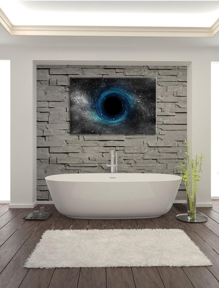 Pixxprint Schwarzes Loch im Weltall als Leinwandbild/Grösse: 100x70 cm/Wandbild/Kunstdruck/fertig be