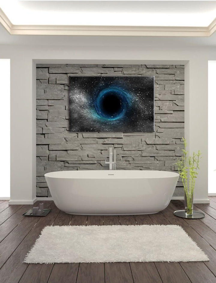 Pixxprint Schwarzes Loch im Weltall als Leinwandbild/Grösse: 100x70 cm/Wandbild/Kunstdruck/fertig be