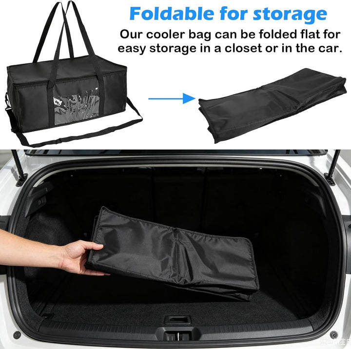 Kühltasche Gross 60L, Kühltasche Faltbar, Isoliertasche, Thermotasche, Einkaufstasche Faltbar - Oxfo