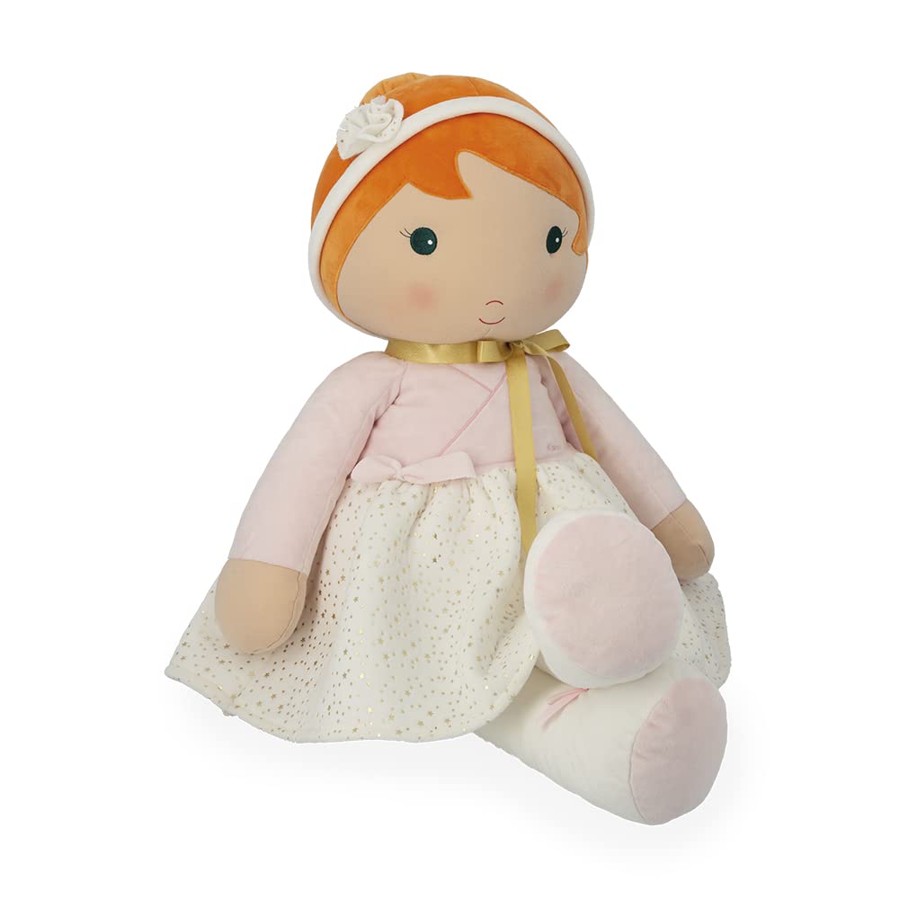 KALOO - Tendresse - Meine Erste Stoffpuppe Valentine - Grosse Tänzerin-Puppe von 80 cm - Mikrovelour
