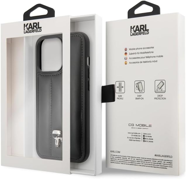 KARL LAGERFELD KLHCP14LPSQPK hülle für iPhone 14 Pro 6,1" hardcase schwarz/Black Puffy Ikonik Pin