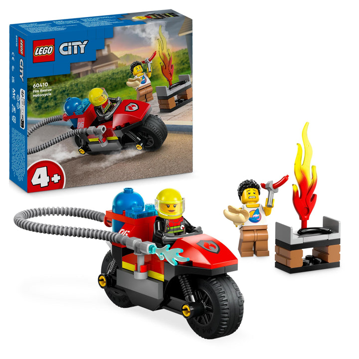 LEGO City Feuerwehrmotorrad, Feuerwehr-Spielzeug für Kinder ab 4 Jahren mit Motorrad und 2 Minifigur