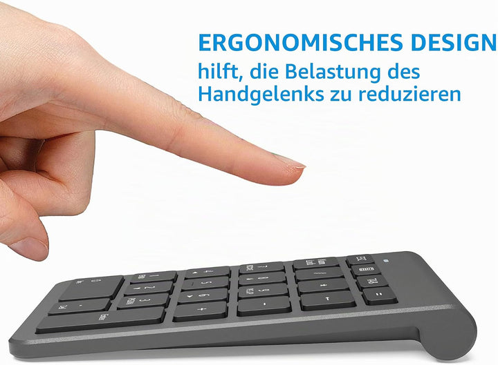 Cateck Ziffernblock Bluetooth, Nummernblock Numpad Bluetooth Ziffernblock mit 22 Tasten und Mehreren