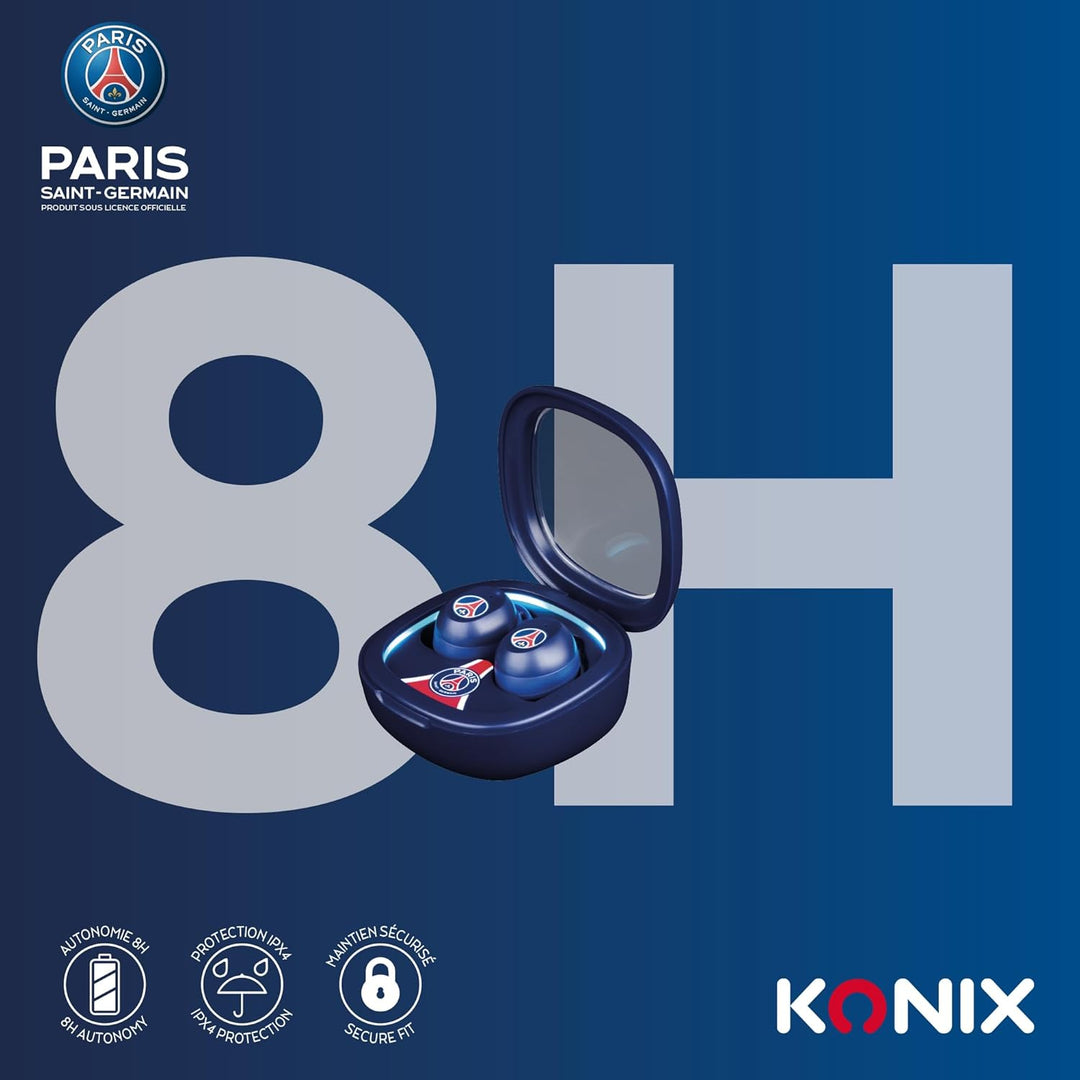 Konix PSG Kabellose Kopfhörer für Smartphones und Tablets - 8 + 15 Stunden Batterielebensdauer - Was