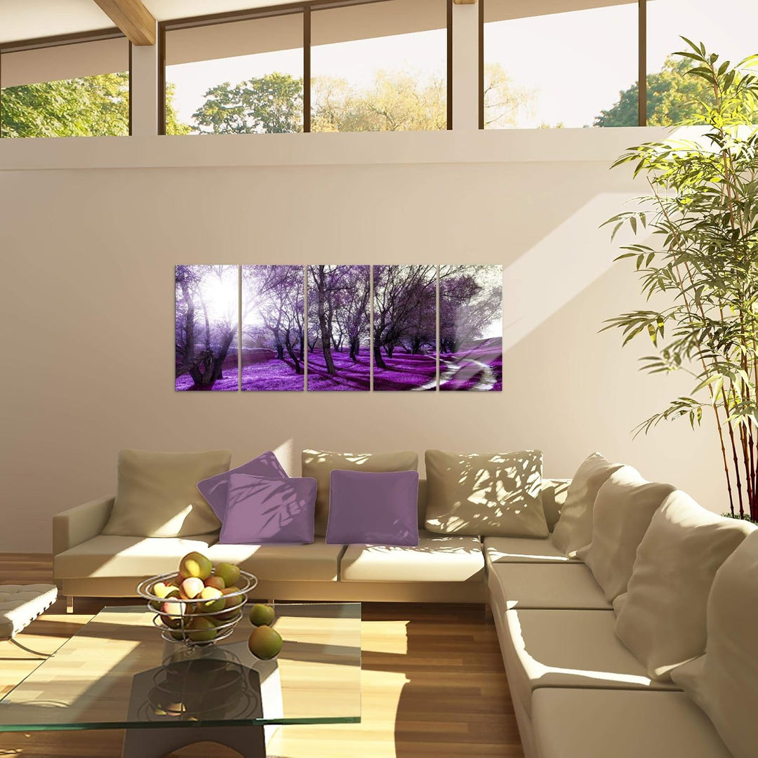 Runa Art Bild Wald Landschaft Wandbilder auf Vlies Leinwand 5 Teilig Wanddekoration Schlafzimmer Woh
