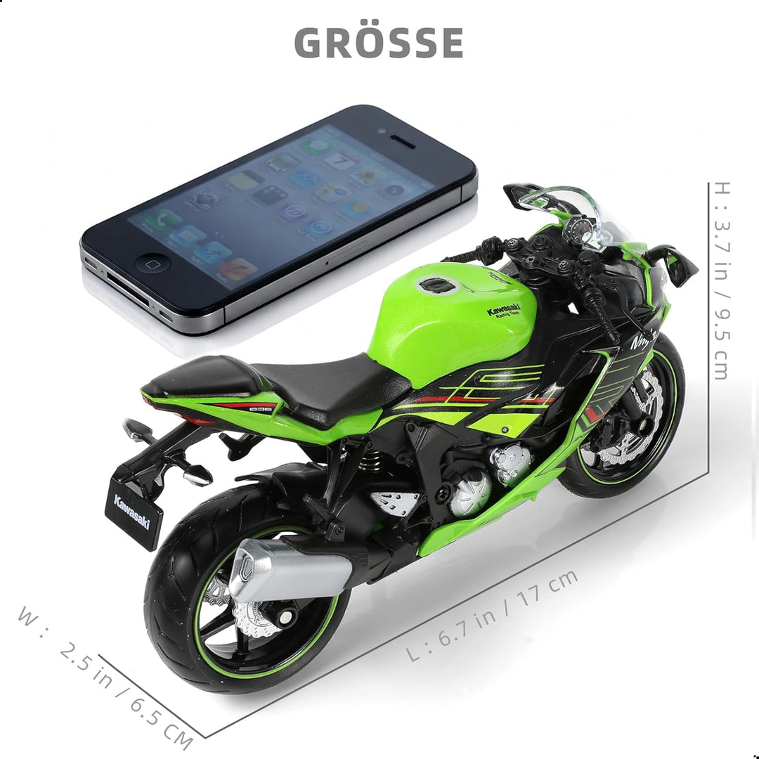 1:12 Motorradmodell Spielzeug Kompatibel für Kawasaki Ninja ZX-6R Metall-Stanze mit Kunststoffmotorr
