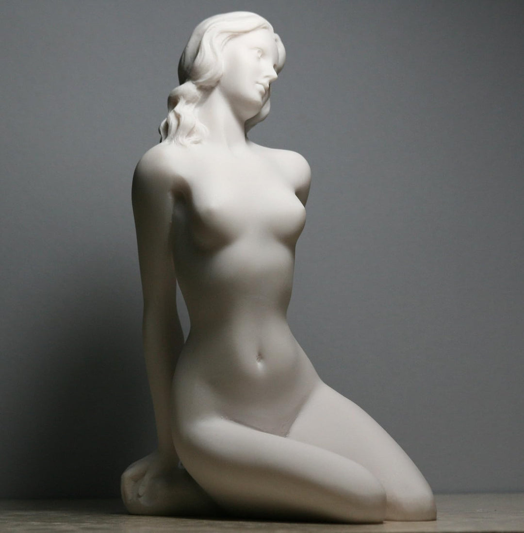 Akt Nackte Frau, Sexy, Weibliche, Erotische Kunst, Alabasterfigur, Statue, Skulptur 20 cm