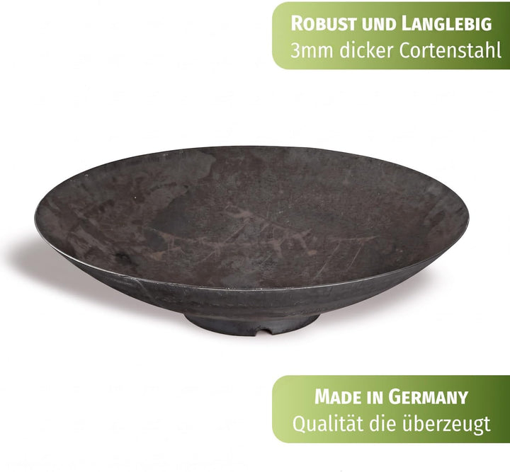 CLGarden Design Feuerschale rund 80 cm aus 2,5 mm Cortenstahl Garten Feuerstelle 80cm extra robust Ø