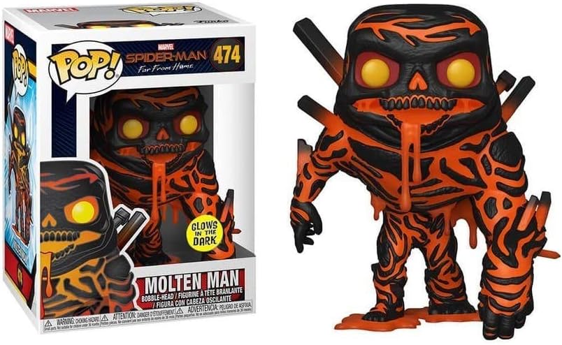 Funko – – Marvel: Spider-Man Far from Home – Molten Man – Vinyl Figur,ca. 9cm (Leuchtet Im Dunkeln)