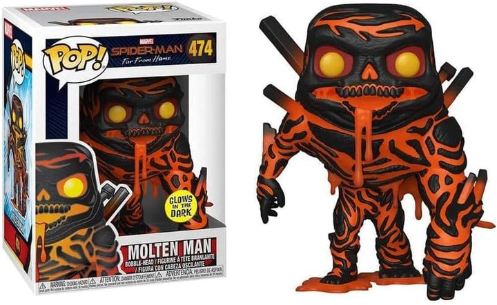 Funko – – Marvel: Spider-Man Far from Home – Molten Man – Vinyl Figur,ca. 9cm (Leuchtet Im Dunkeln)