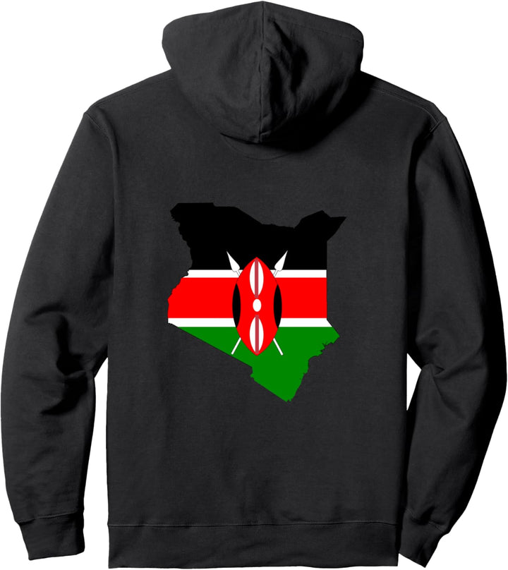 Umriss des Landes Kenia auf der Flagge Pullover Hoodie