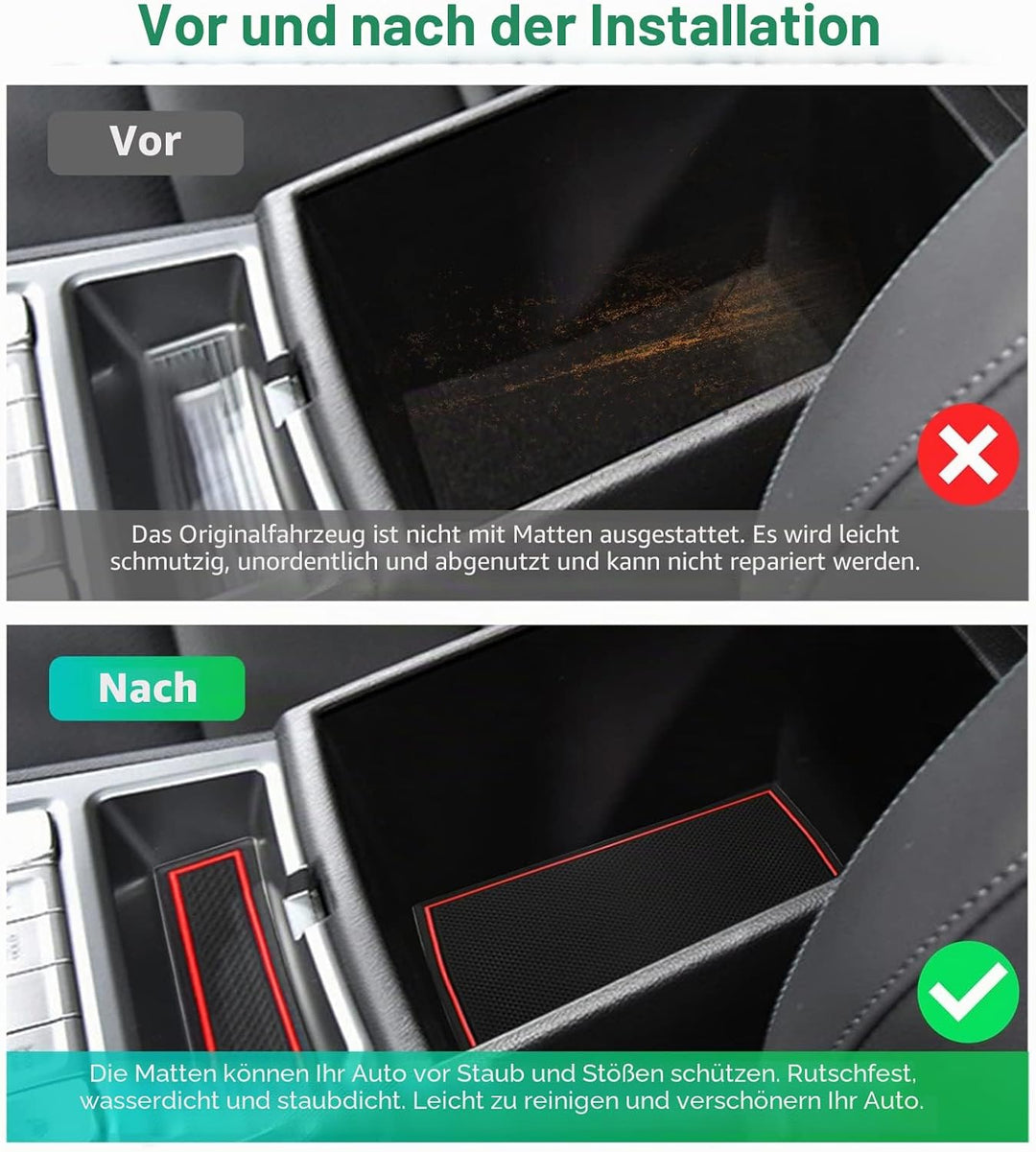 GAFAT 2019-2022 2023 Hyunda-i Kona Elektro EV Electric Antirutschmatten, Kona EV Gummimatten für Mit