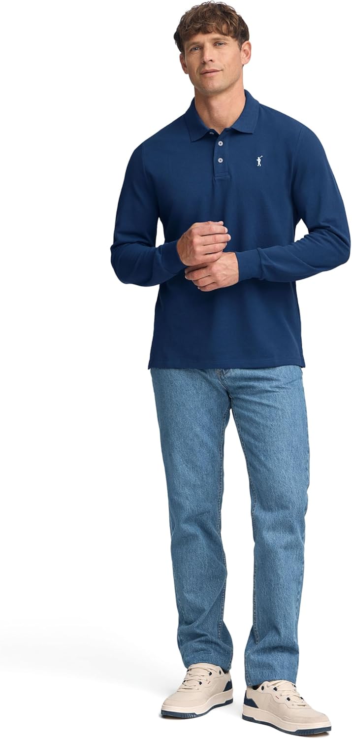 Polo Club Herren Poloshirt Kurzarm Regular Fit Baumwolle Männer Polohemd Longsleeve S Indigo Blau, S