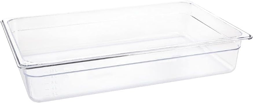 Vogue u225 Polycarbonat GN-Behälter, 1/1 Grösse 530(L)x325(D)x100(D)mm., 530(L)x325(D)x100(D)mm.