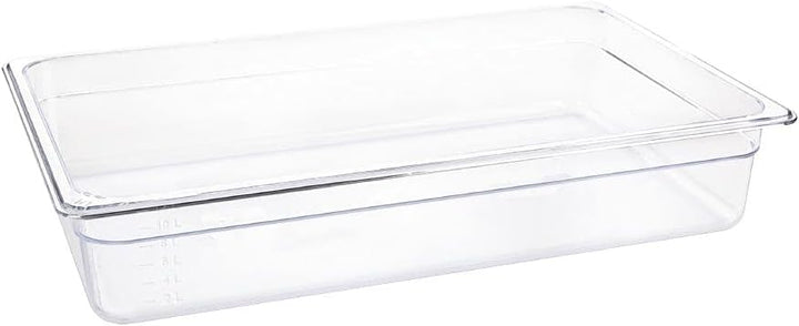 Vogue u225 Polycarbonat GN-Behälter, 1/1 Grösse 530(L)x325(D)x100(D)mm., 530(L)x325(D)x100(D)mm.