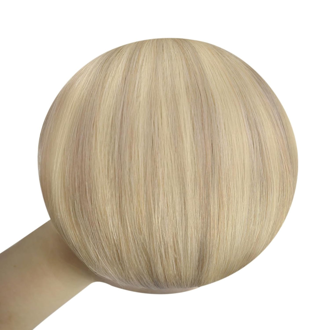 YoungSee Bonding Extensions Echthaar Blond 45 cm Haarverlangerung Bondings Echthaar Aschblond Strahn