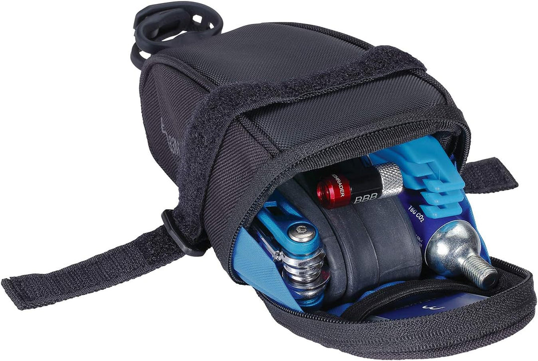 BBB CyclingSpeedPack Sgebogene Satteltasche|Wasserdichter Reissverschluss|LED-Rücklicht Montagehalte