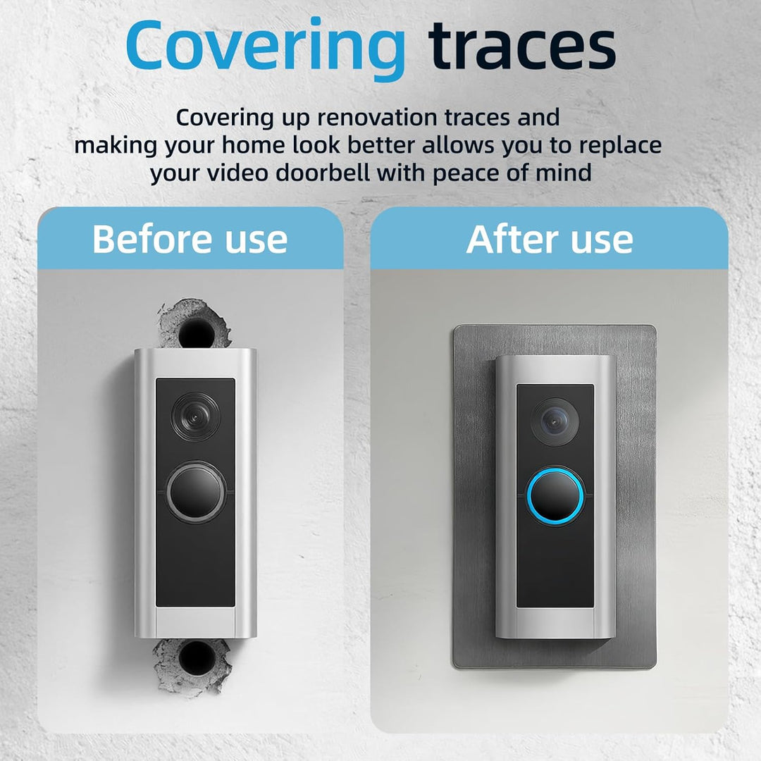Edelstahl-Blende für Ring Video Doorbell Pro - Wandplatte für Video Klingel mit Kamera, Geeignet für