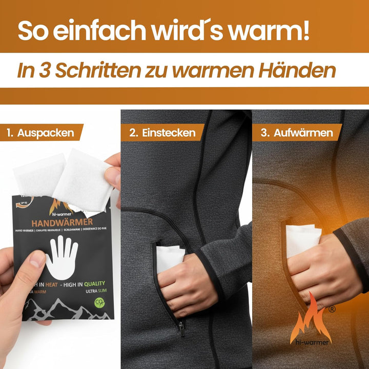 30x Handwärmer, Taschenwärmer, Handschuhwärmer, Hand Wärmekissen, 12h Wärme Wärmepads, Fingerwärmer