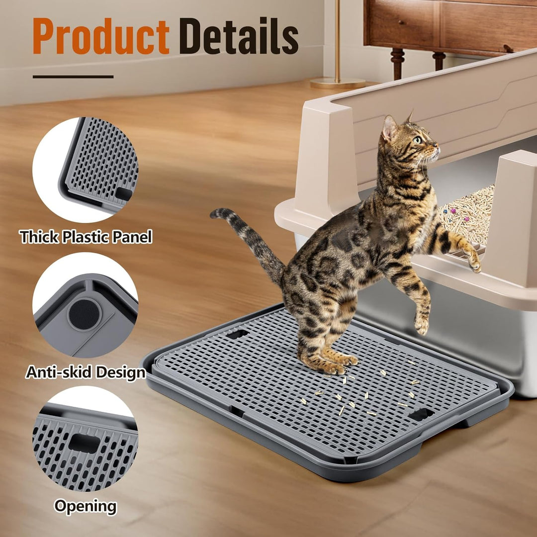 grosse Katzentoilette Rampe Matte, 42x30CM Katzentreppe, Katzenstreu Catcher für automatische selbst