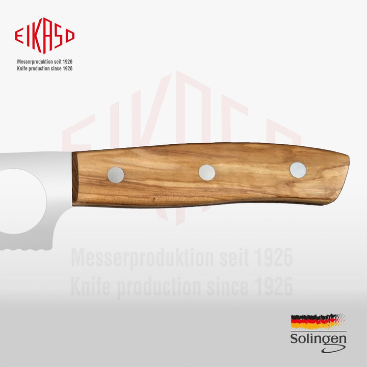 EIKASO Solingen Germany Käsemesser mit Wellenschliff - 14cm Klinge aus Molybdänstahl 1.4116 Weichkäs