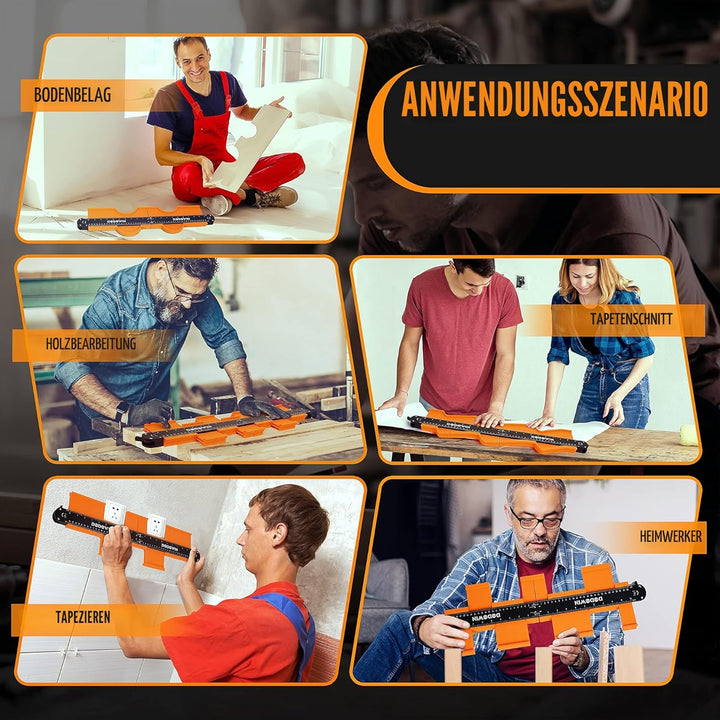 DODOWIN Konturenlehre Verbindbar Gross, Laminat Schablone, Konturenlehre Mit Feststeller, Besondere