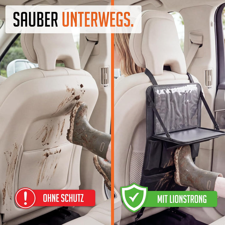 LIONSTRONG® Auto Organizer Kinder Rücksitz [EXTRA STABIL] - mit Tisch Premium mit Tisch 1 Stück, Pre