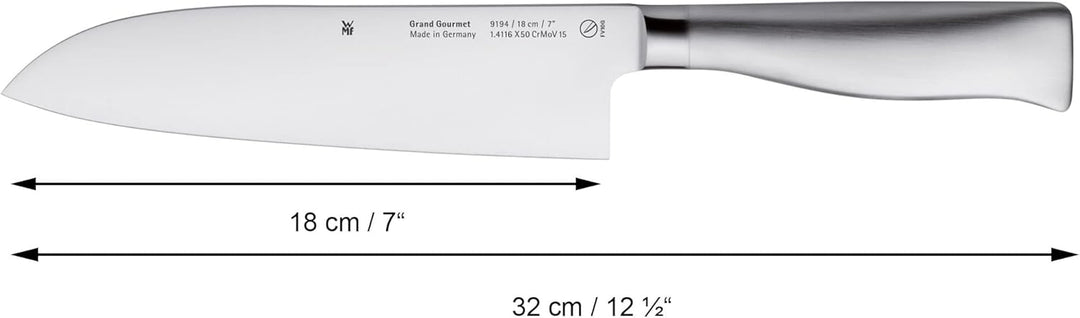 WMF Grand Gourmet Santoku Messer 32 cm, Made in Germany, Klinge 18 cm & Grand Gourmet Filiermesser f