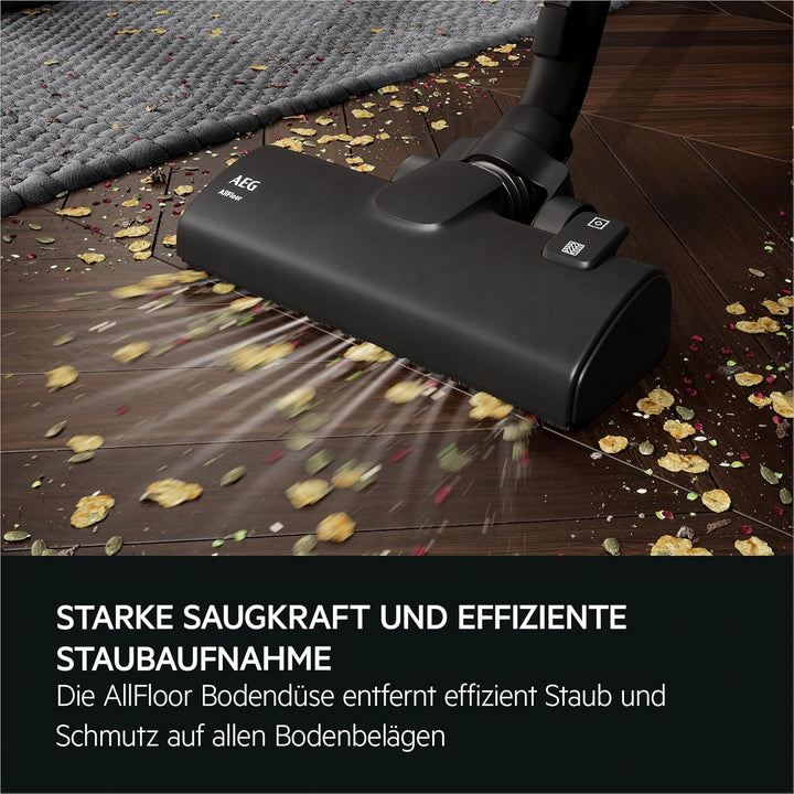 AEG CLEAN 5000 Staubsauger mit Beutel, hohe Saugleistung, aus Recyclingkunststoff, AllFloor Bodendüs